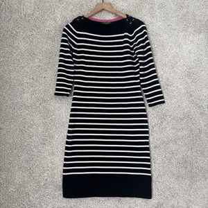 Ralph LAUREN Sweater Cable Knit Dress Collar Navy Black/white/pink‎ PS